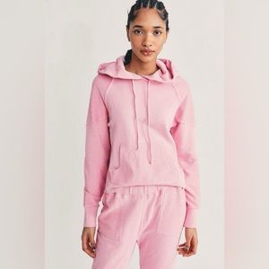 Loveshackfancy Anarosa Distressed Hoodie in Pink XSmall